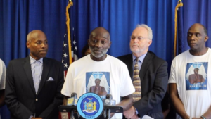 Sen. Bill Perkins, Samuel Harrell's father Samuel Harrell Sr., Attorney Jonathan Moore