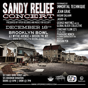 Sandy Relief Concert in Brooklyn: Hasan Salaam + Immortal Technique + Jean Grae & More
