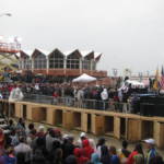 Crowd watching President Barack Obama in Asbury Park, New Jersey