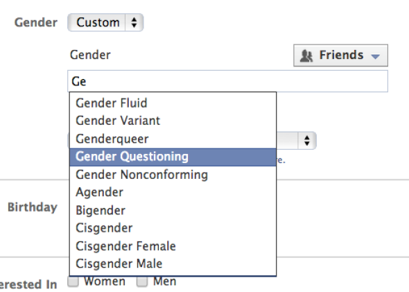 Facebook Now Offers Over 50 Different Gender Options To Chose From