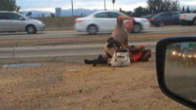 woman punched by CHP