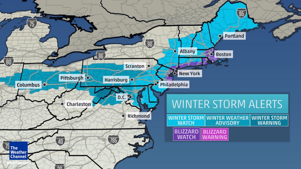 Blizzard Watch In Effect For Northeast