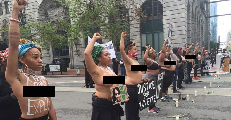 Women Go Topless To Protest Against Police Brutality Against Black Women