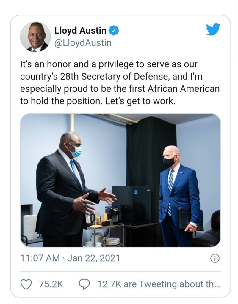 Lloyd Austin Becomes First Black U.S. Defense Secretary