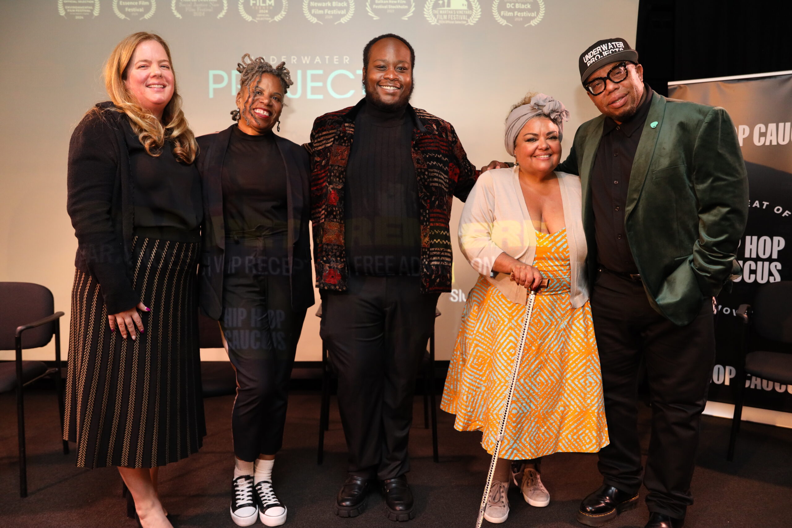 Underwater Projects Premiere Liz Havstad, Deirdre _Mama D_ Love, Malik Jordan, Elizabeth Yeampierre and Rev. Lennox Yearwood Jr.