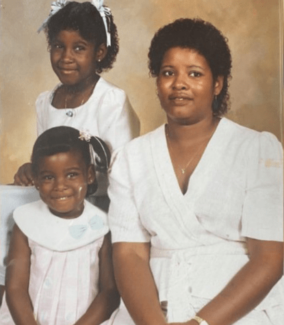 Angela Clay, 29, and her two daughters, Latoya, 9, and Lakeisha, 6
