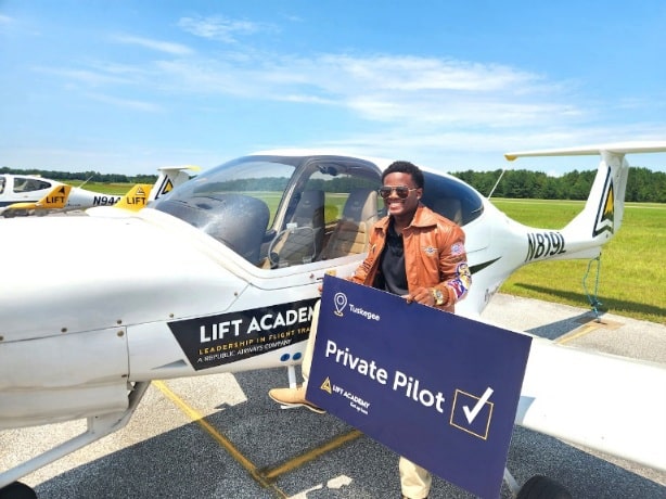 Tuskegee University student and pilot Isaiah Hand