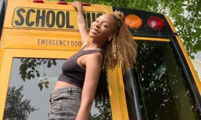 Dani Danielion woman converts school bus to mobile home