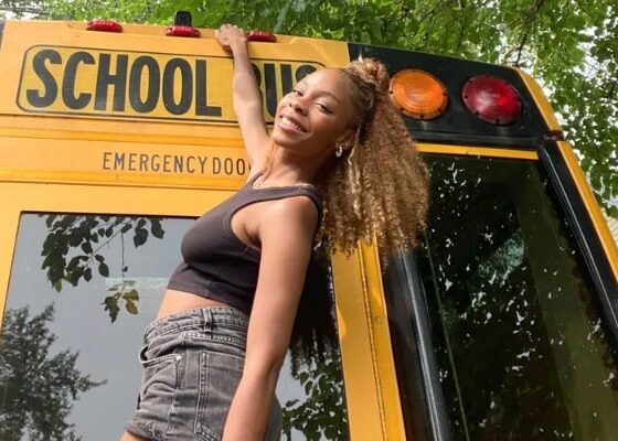 Dani Danielion woman converts school bus to mobile home