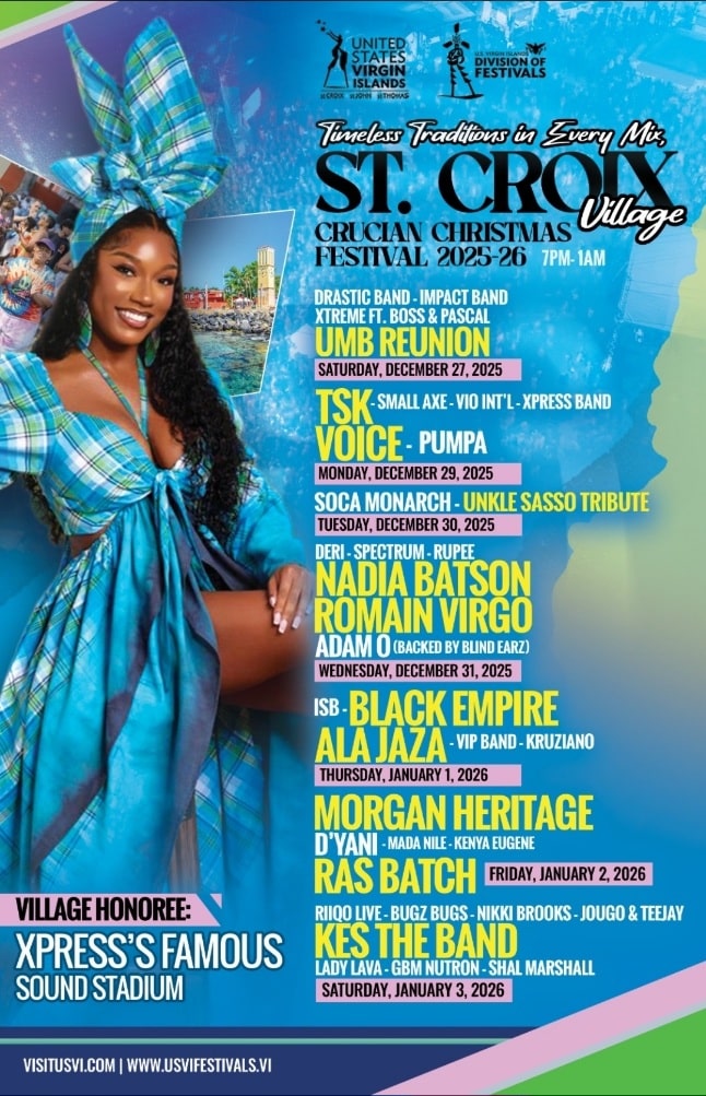 St Croix 2025 2026 Crucian Christmas Festival updated lineup