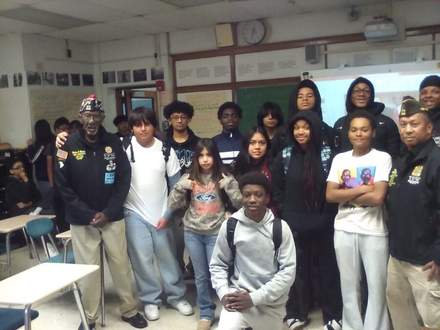 Veterans day Asbury Park VFW with students