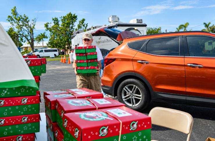 Operation Christmas Child Maryland shoebox packaging